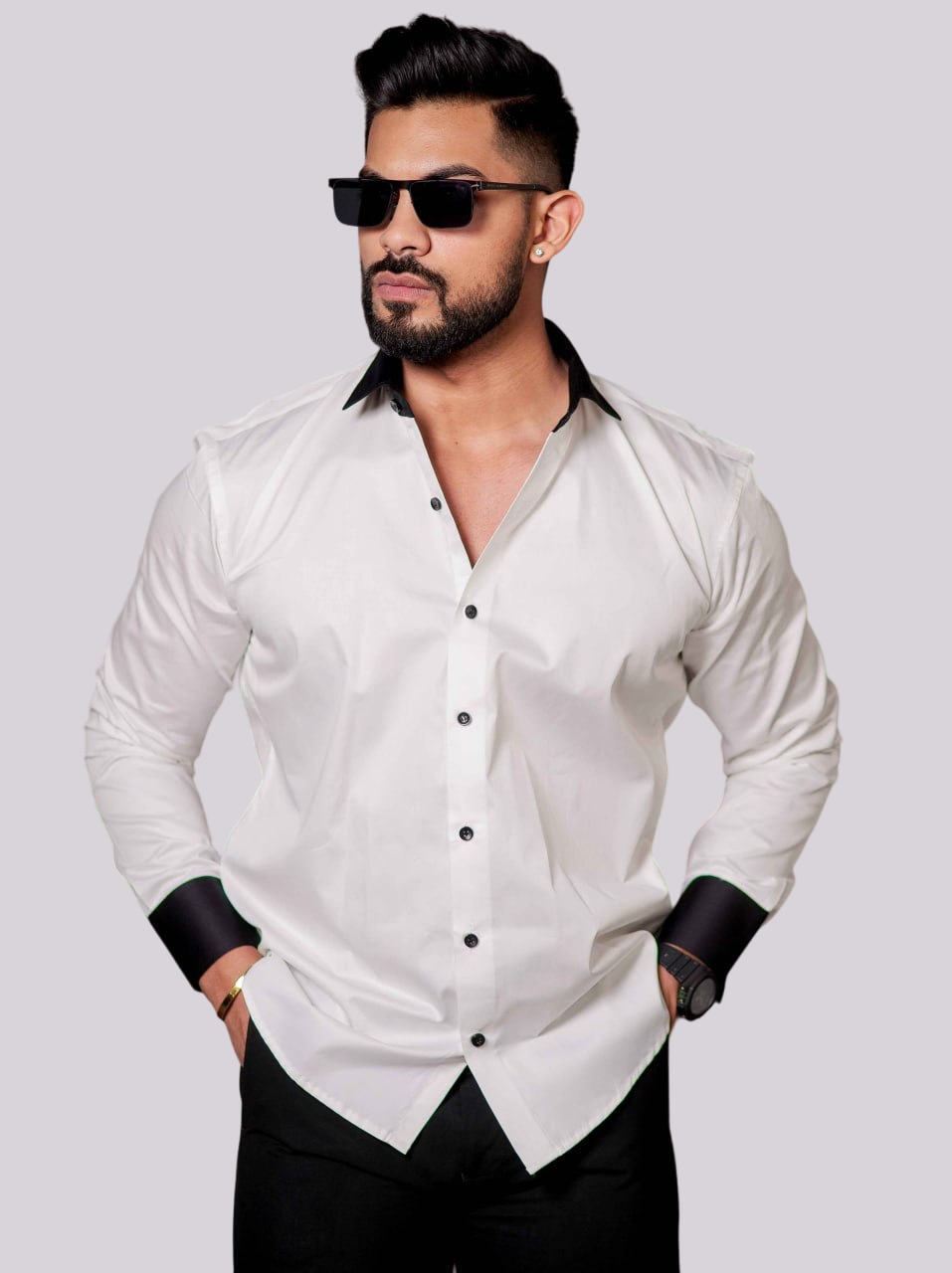 WHITE SATIN COTTON PREMIUM SHIRT