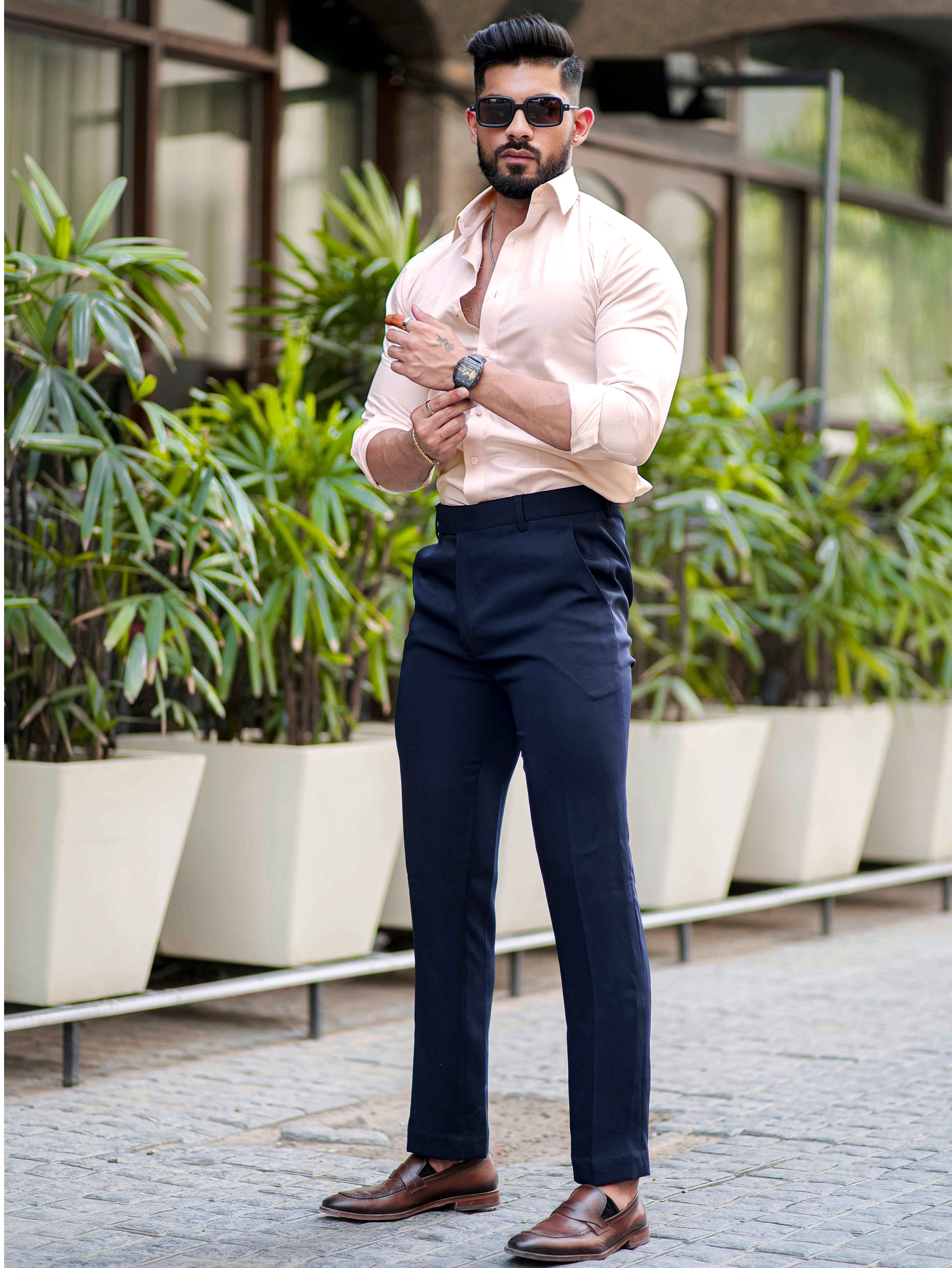 LIGHT DUST STORM LUXURY FORMAL SATIN COTTON SHIRT FOR MEN'S