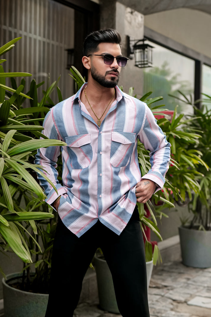 SKY PINK STRIPE SHIRT