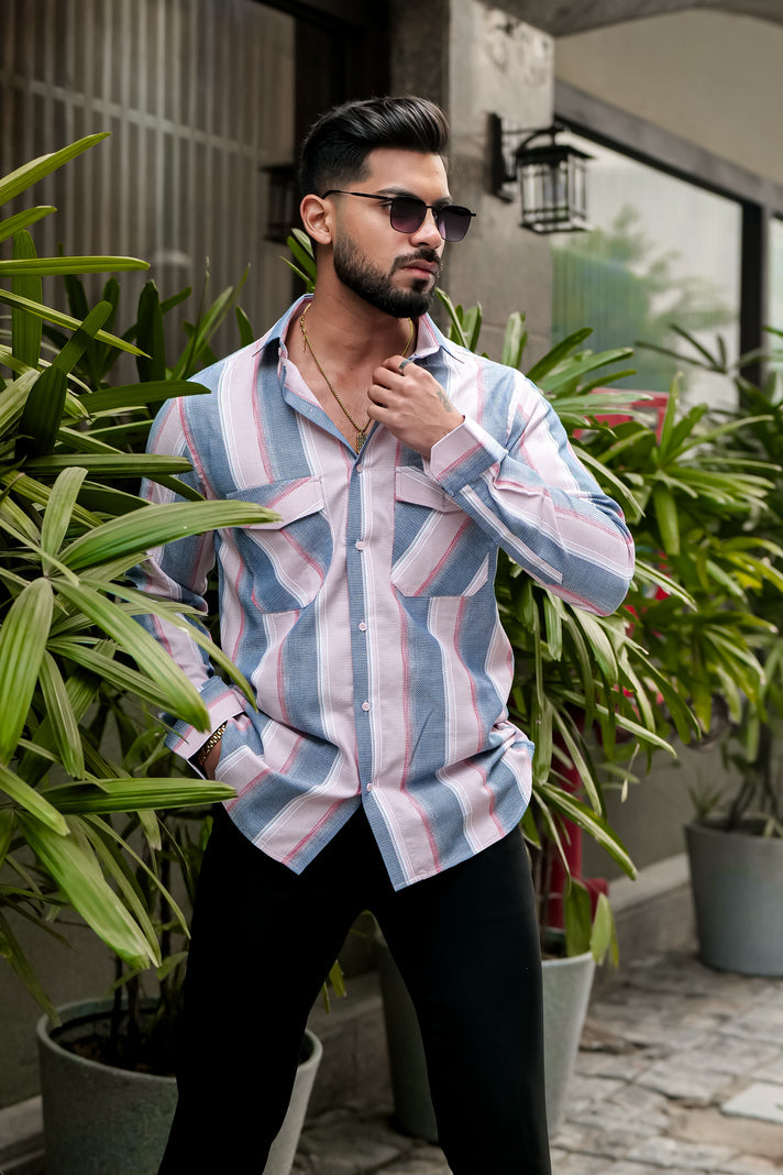 SKY PINK STRIPE SHIRT
