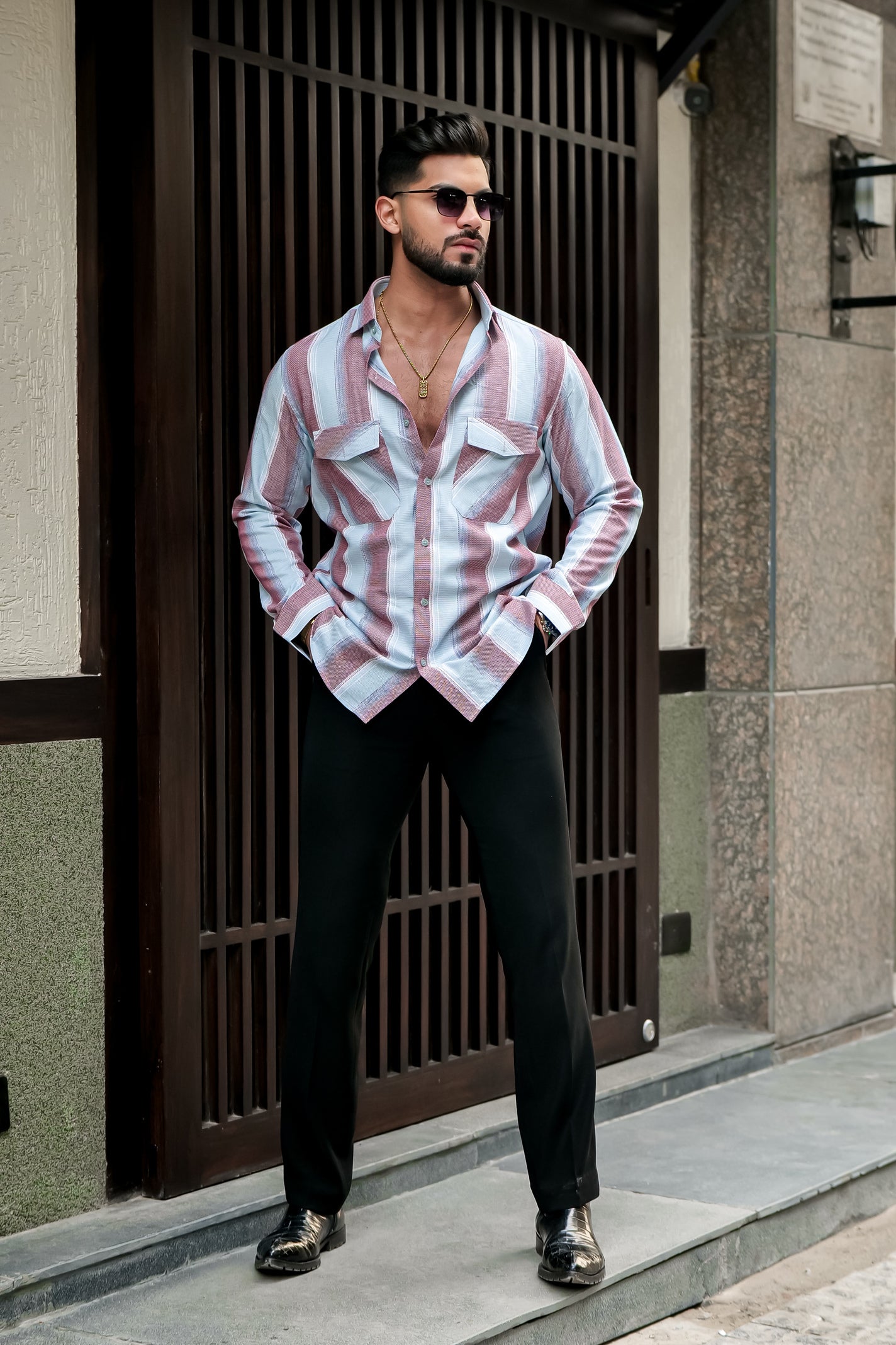 SKY LIGHT BLUE STRIPE SHIRT