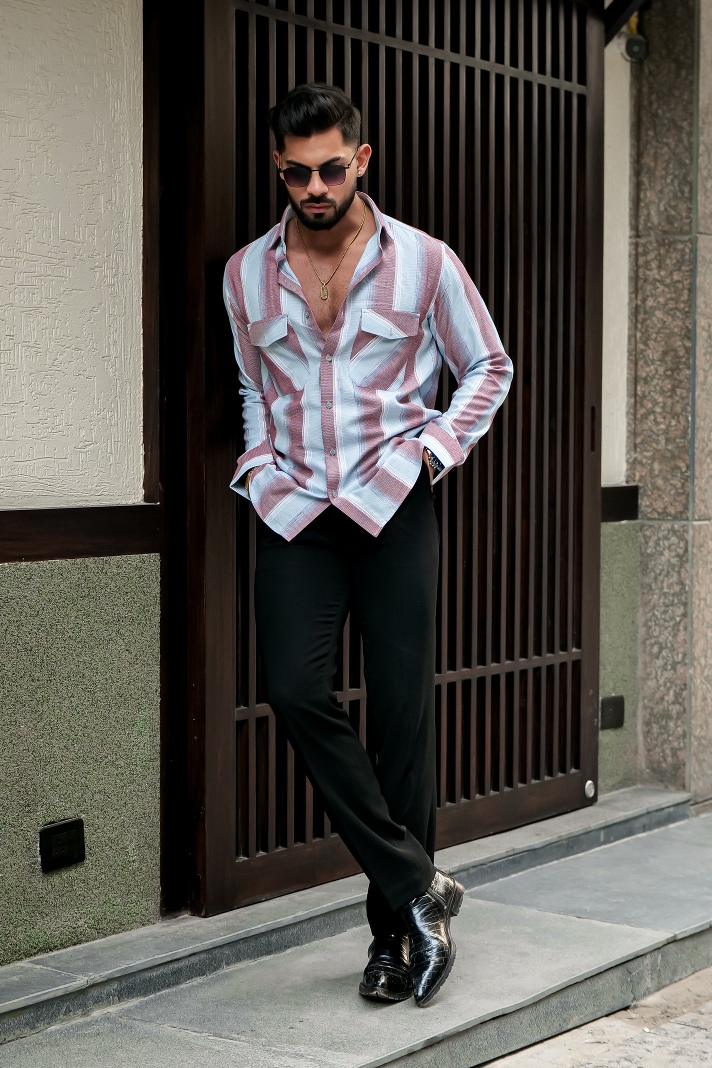 SKY LIGHT BLUE STRIPE SHIRT