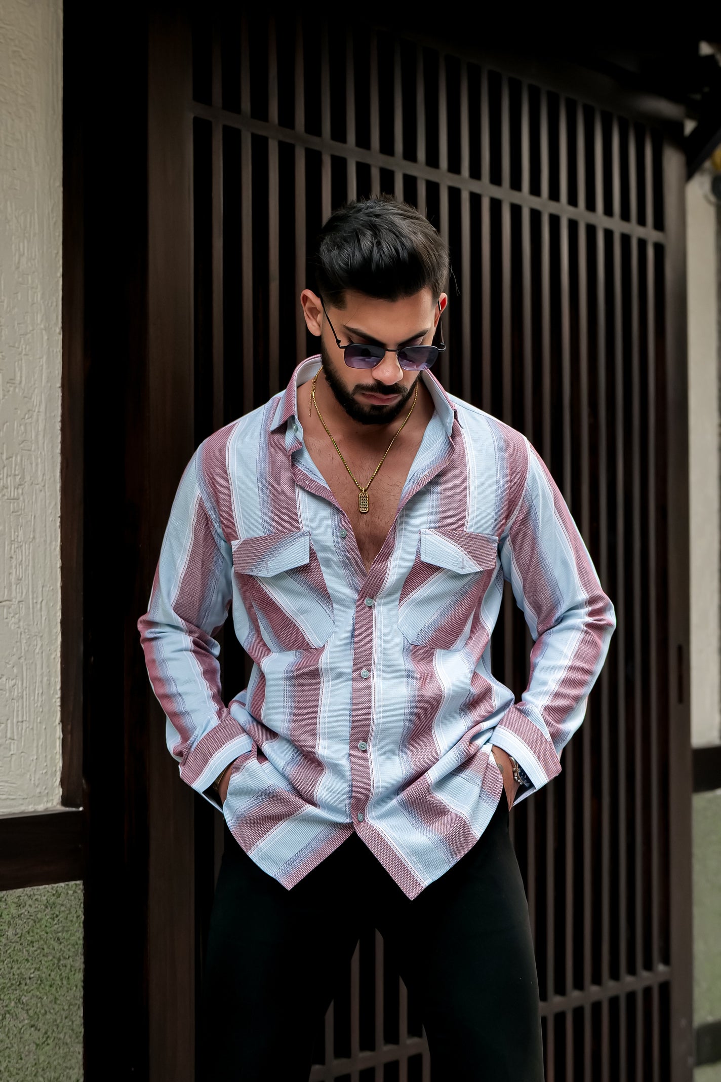 SKY LIGHT BLUE STRIPE SHIRT