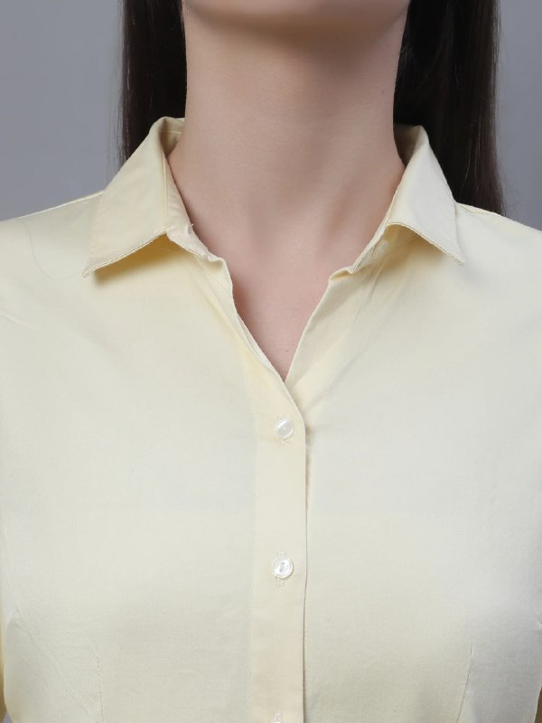 REACH LIGHT YELLOW WOMEN SOLID COTTON SHIRT