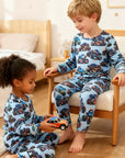 Comfy Trendy Cartoon Car KidsWear Boys Top & Bottom Sets