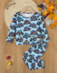 Comfy Trendy Cartoon Car KidsWear Boys Top & Bottom Sets