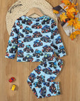 Comfy Trendy Cartoon Car KidsWear Boys Top & Bottom Sets